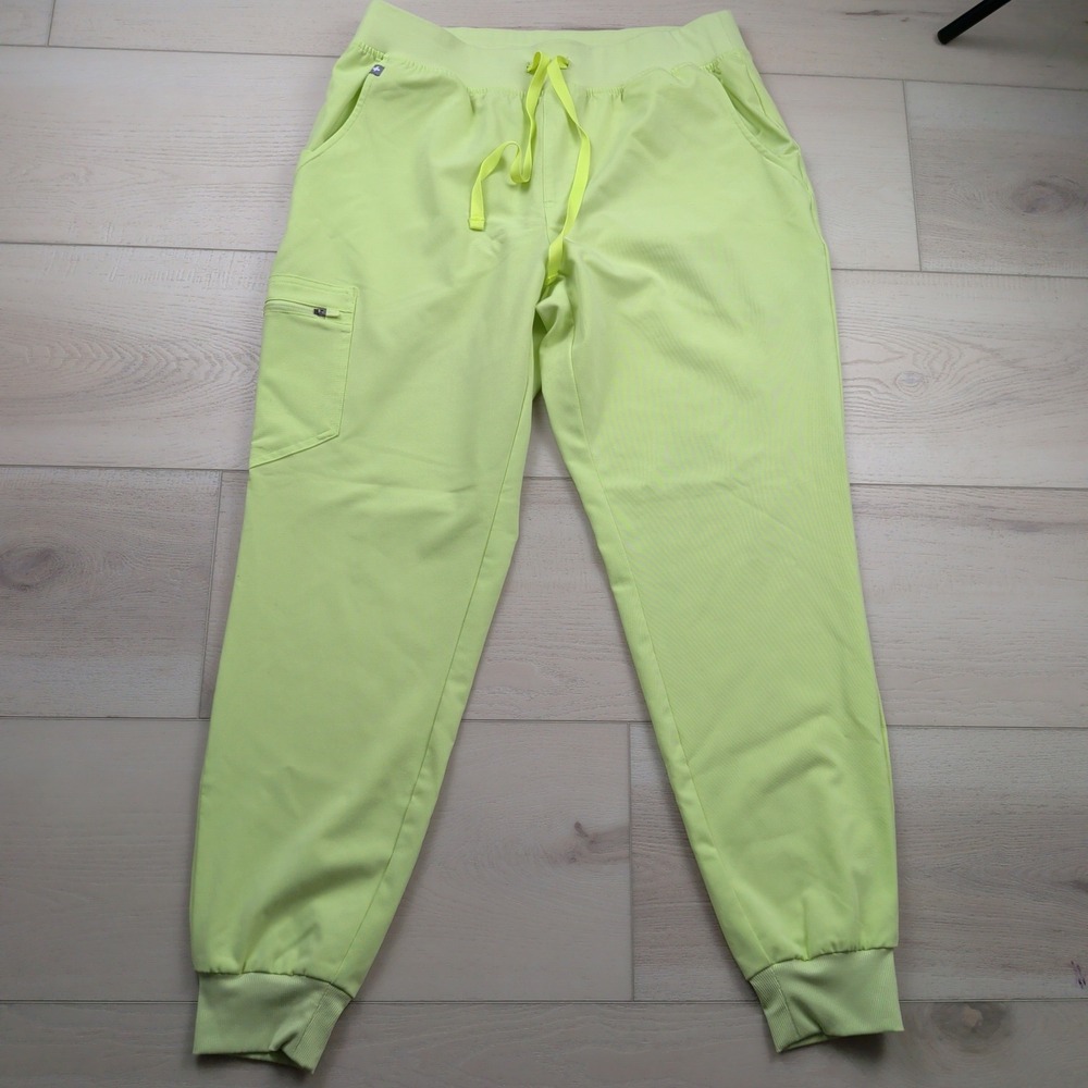 Figs Zamora Jogger Scrub Pants Womens Large Neon Lime Green 1000208